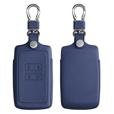 Imagen de kwmobile Funda para Llave de Coche Compatible con Renault Carcasa Cuero Delgada Mando Coches Azul Oscuro
