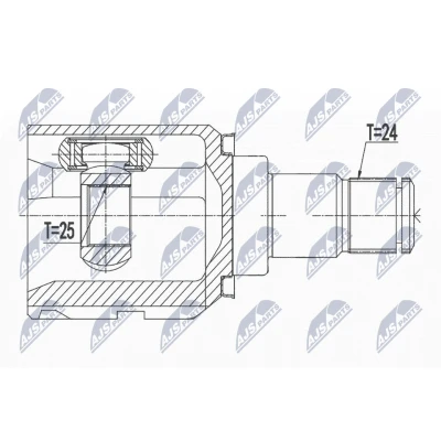 Imagen de NTY NPW TY 156 Junta Homocinética Eje delantero, izquierda TOYOTA: Prius III Hatchback