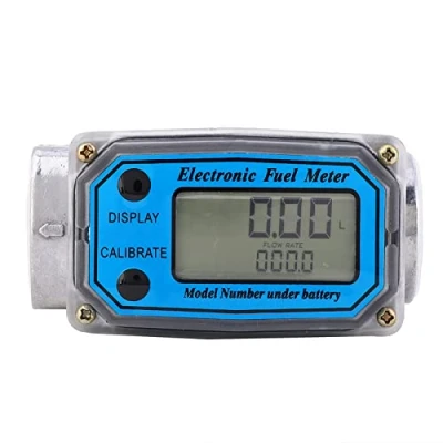 Imagen de Medidor de flujo digital combustible diésel turbina con rosca NPT alta precisión 1 pulgada para diésel, queroseno y gasolina(Azul)