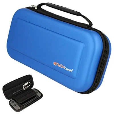 Imagen de TECHGEAR Carcasa Compatible Con Nintendo Switch Funda Dura protectora de Viaje y Llevar para + Joy reguladores Tarjetas juego Accesorios [Azul]