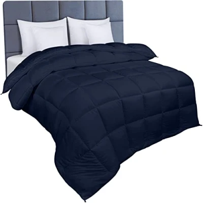 Imagen de Utopia Bedding Edredón de Fibra 135 x 200 cm, Hueca siliconada, 940 gramo (Azul Marino, Cama 80 cm)