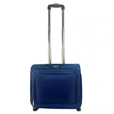 Imagen de Maleta Trolley Equipaje de Mano Comercial piloto Medico Maletin con Ruedas y 4 Compartimientos Color Azul