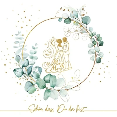 Imagen de 20 Servilletas de eucalipto para boda, color verde con pareja novios, oro blanco matrimonio, compromiso, decoración mesa 33 x cm