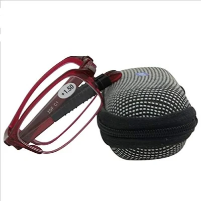 Imagen de Ly High Elástica plegable presbyopic espejo pata no se deforma, 100 400 grados, 3 colores, opcional con bolsa de cremallera concha suave, fácil transportar para hombres y mujeres