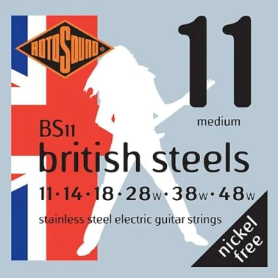 Imagen de Rotosound BS British Steels Juego de Guitarra Eléctrica Acero Inoxidable Medium 11 48 BS11
