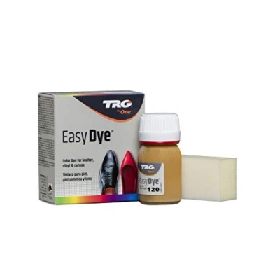 Imagen de TRG The One Tinte para Calzado y Complementos de Piel Tintura zapatos Piel, Lona Sintética con Esponja aplicadora Easy dye #120 Marrón Caramelo, 25ml