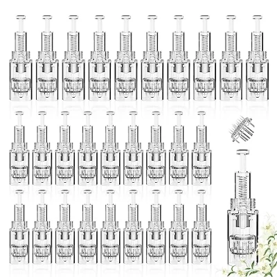 Imagen de 30 pcs Agujas Dermapen Microneedling 36 Pin Microagulhas Agulhas de Repuesto Micro Aguja Cartucho Substituição Slot Baioneta Regular Microneedle Cartuchos para Derma Pen