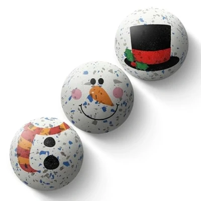 Imagen de SPORTSPET Pelota de goma reciclada natural alto rebote para perro, muñeco nieve, juguete perros, paquete 3