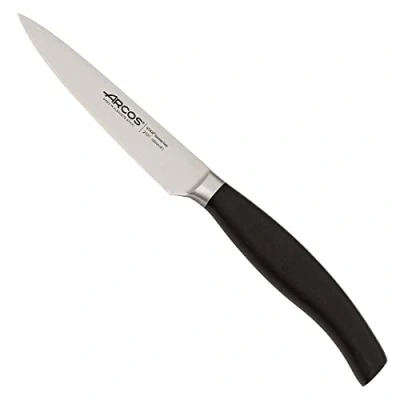 Imagen de Arcos Cuchillo Pelador Acero Inoxidable. para Pelar Frutas y Verduras. Mango Ergonómico Polioximetileno Hoja 100 mm. Serie Clara. Color Negro.