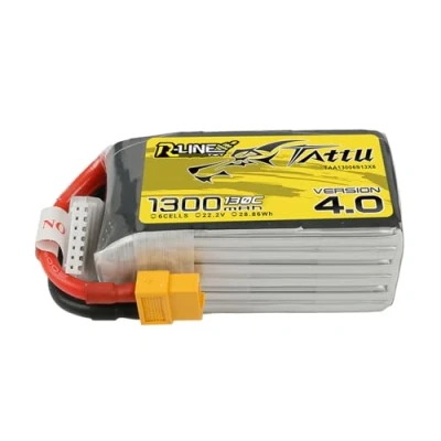 Imagen de Tattu 6S Lipo Batería 1300mAh 130C 22.2V con XT60 Conector para FPV Racing RC Quadcopter Helicóptero Avión Multimotor Hobby DIY