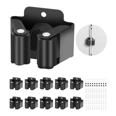 Imagen de FAOKZE Soporte Escobas,10 Piezas Fregonas,Colgador de Escobas,Colgador Fregonas,de Acero Inoxidable,Soporte Escobas Pared,para Colgar Escobas,para Hogar y Cocina Garajes