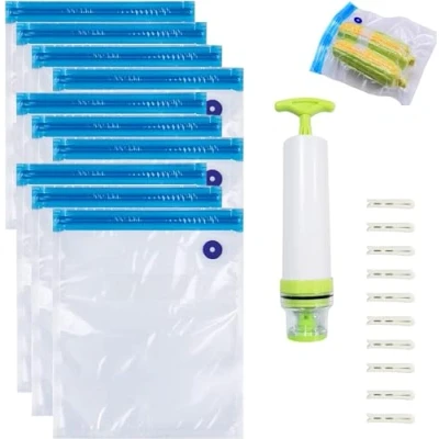 Imagen de Bolsas Vacio, 10 Piezas 3D Printer Filamento Humedad, Reutilizable Bolsa Hermeticas Con Bomba De PequeñAs Al VacíO Para PLA ABS Proteger (Plástico)