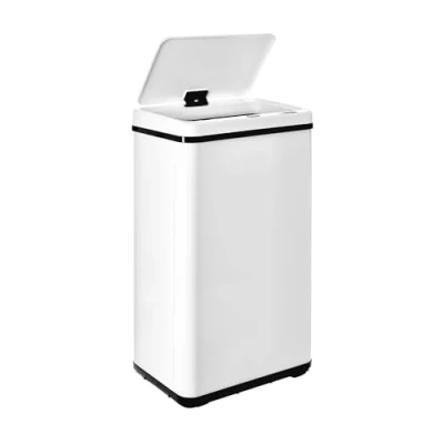 Imagen de WELL HOME MOBILIARIO &amp; DECORACIÓN Cubo de basura inteligente SIN patas con apertura automática o contacto manual, 50L, Alto: 67,5 (x35,5x26), blanco.