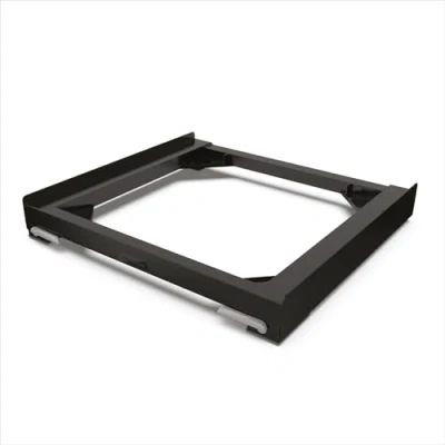 Imagen de Meliconi Base Move Black antivibración con ruedas y frenos, compatible lavadoras secadoras de 60 cm, capacidad máxima 250 kg, color negro