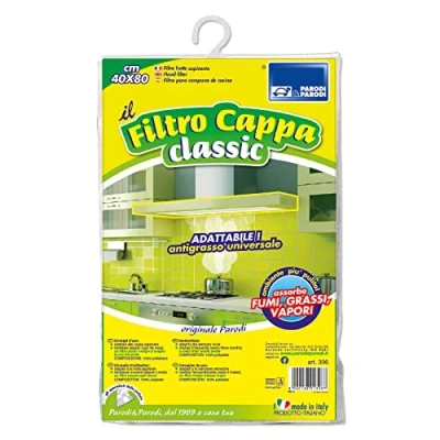 Imagen de Parodi &amp; Cappa Classic Filtro para Campanas extractoras, poliéster, Blanco, 20 x 26 5 cm