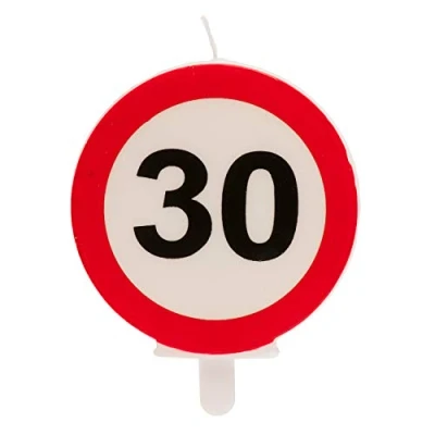 Imagen de Dekora Vela Cumpleaños con Señal de Prohibido para Decoracion Tartas Numero 30