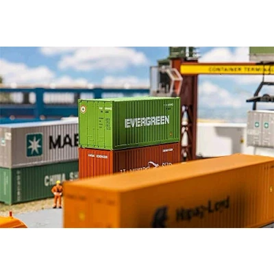 Imagen de Faller FA 180821 20 Container Evergreen, Accesorios para el diseño de ferrocarril, Modelo
