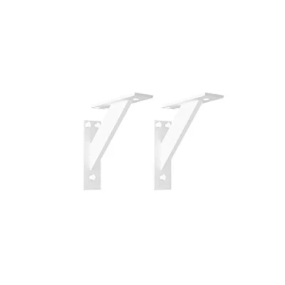 Imagen de Alusfera soporte de pared metal y aluminio (120 mm, 2 unidades), para cargas pesadas, soportes estantería, 120 color blanco