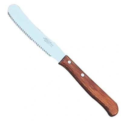 Imagen de Arcos Serie Latina Cuchillo para mantequilla Hoja Acero Inoxidable Nitrum 4 pulgadas Mango madera laminada marrón Apto lavavajillas 7