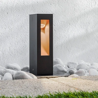 Imagen de LED Lámpara para exterior &#039;Jenke&#039; (Moderno) en Negro hecho de Aluminio (1 llama,) Lucande iluminación senderos, baliza, farola