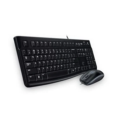 Imagen de Logitech MK120 Combo Teclado y Ratón con Cable para Windows, Óptico Cable, Conexión USB Plug and Play, Cómodo, Tamaño Normal, PC/Portátil, Disposición Checa/Eslovaquia, Negro
