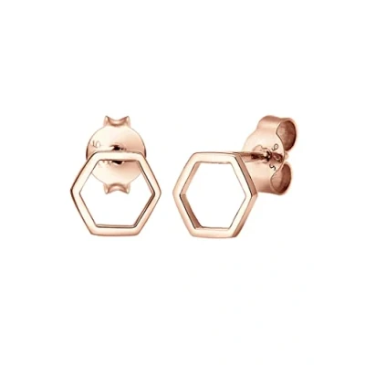 Imagen de Elli Pendientes de mujer Hexagon Geo Trend Minimal filigrana en plata ley 925, Corte facetado, sin gema