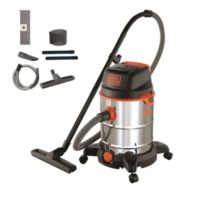 Imagen de Black+Decker BXVC30XDE Aspirador Multiuso de sólidos y líquidos (1600 W, 30 L, Acero INOX)