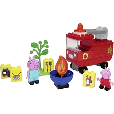 Imagen de Big Bloxx Camión de Bomberos Peppa Pig, Juego construcción Que Incluye a y papá 40 Piezas, para niños Partir 18 Meses