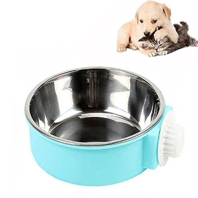 Imagen de Cuenco Colgante 2 en 1 Extraíble de Acero Inoxidable para Alimentos Perros y Gatos, Pequeño Colgar Jaulas jaulas(14 cm)