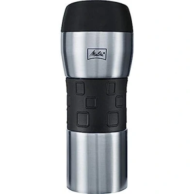 Imagen de Melitta Taza Térmica 350ml, Doble Pared, Conserva Bebidas Frías y Calientes, Acero Inoxidable, Gris, 0.35 litros