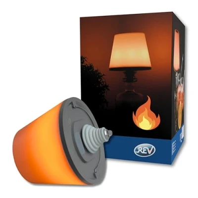 Imagen de REV Lamparus Flame lámpara de mesa inalámbrica con batería, 130 lm, 2 W, 4000 mAh, función atenuación, modo luz vela y protección IP54 contra salpicaduras, táctil para