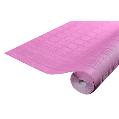 Imagen de Pro Nappe Ref R482514I Mantel de Papel Damasco desechable en Rollo 25 M Largo X 1,20 Ancho Color Rosa Caramelo con Estampado Universal Chic y clásico