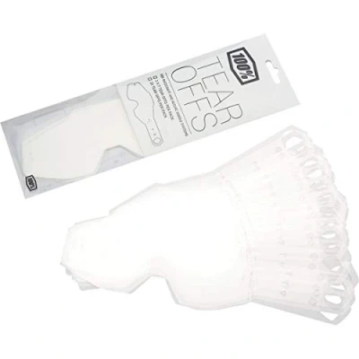 Imagen de 100% Racecraft/Accuri/Strata Standard Tear offs 50 PK Máscaras, Unisex, Transparente, Talla única