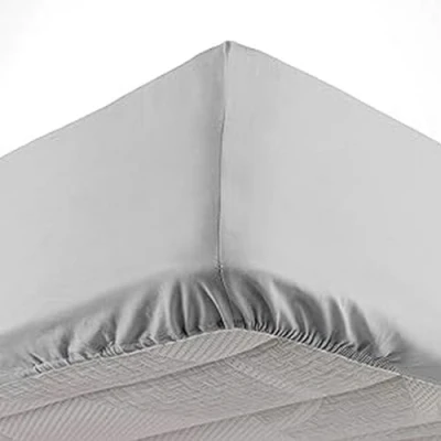 Imagen de Douceur d&#039;Intérieur Oscar Sábana Bajera, de Microfibra Lisa, para Cama Matrimonio, 100% poliéster, 140 x 190 cm, Gris Claro