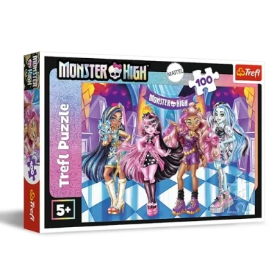 Imagen de Trefl Monster High, Amigos terroríficos 100 Piezas Puzle de Colores con los Personajes la película Animada, Entretenimiento Creativo, Juego para niños a Partir 5 años, Multicolor (16505)