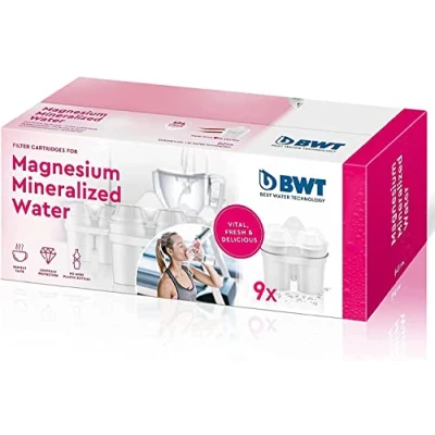 Imagen de BWT Pack 9 Filtros con magnesio mejora el sistema inmunológico, reduce la cal, cloro, las impurezas del agua y sabor para nueve meses