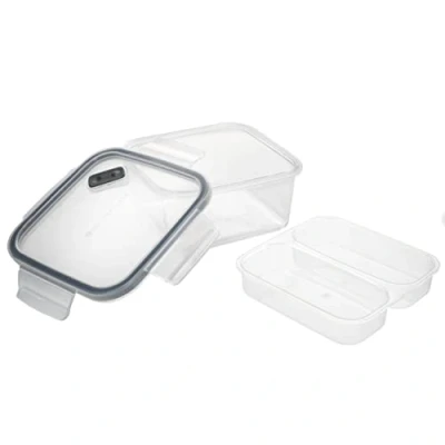 Imagen de MasterClass, Contenedor de almacenamiento alimentos, Reciclado Eco Snap con divisor extraíble, 800 ml, inserto tarjeta