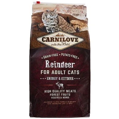 Imagen de Carnilove Reindeer Energy &amp; Outdoor Comida Deshidratada Para Gato 6 Kg Paquete de 18 x 333.33 gr Total: 6000