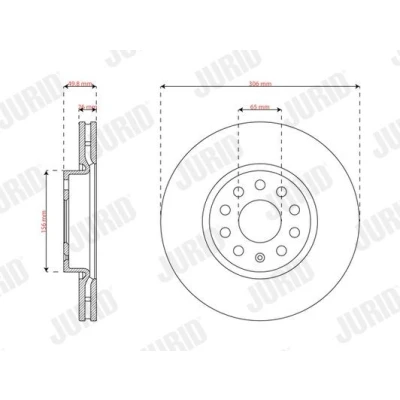 Imagen de FERODO Disco de freno AUDI: A3 Sportback, Berlina, VOLKSWAGEN: Golf VIII Hatchback 306mm 26mm 5 65mm ventilado DDF3182C Discos freno,