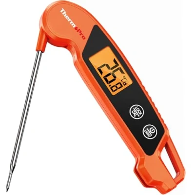 Imagen de ThermoPro TP603 Termometro Digital Cocina, Resistente al agua IPX6 Food Thermometer, Termómetro de Cocina Lectura Instantánea con Pantalla LCD Retroiluminada para Barbacoa Aceite y Mermelada