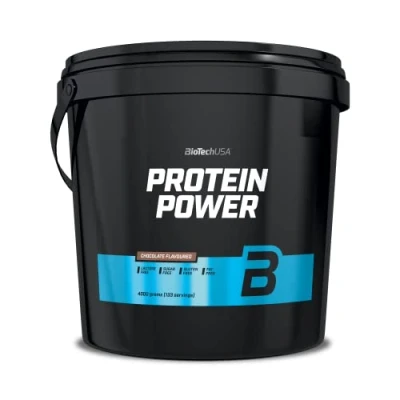 Imagen de BioTechUSA Protein Power Alto Contenido en Proteínas, Sin Azúcar, Lactosa, Gluten Con Creatina Añadida, 4 kg, Chocolate