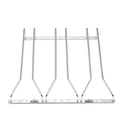 Imagen de Dianoo Soporte De La Copa Vino Debajo Del Gabinete, Acero Inoxidable 304 Sostenedor Copas Vino, Almacenamiento Bastidores Para Barra Cocina 30cm 3 Filas