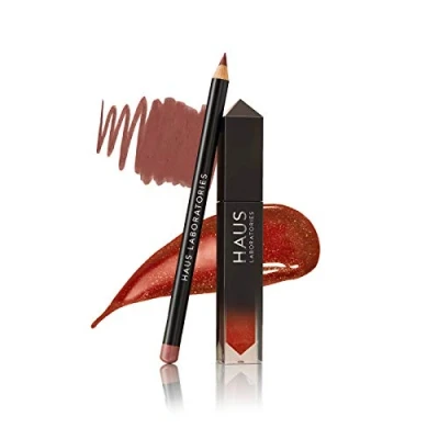 Imagen de HAUS LABORATORIES By Lady Gaga: LIP SYNC SET Juego de delineador y brillo labios, dúo duradero en mate brillante, disponible 6 colores, vegano no testado animales 2 unidades