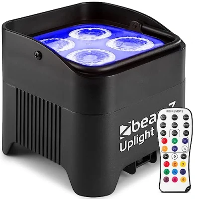 Imagen de BeamZ BBP94 Uplight foco Par con 4 leds de 10 vatios RGBAW UV, control DMX, batería interna, modo maestro/esclavo, mando a distancia, discoteca, eventos, fiestas, conciertos y DJ, color negro