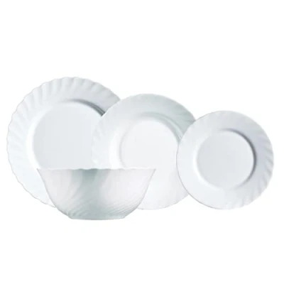 Imagen de Luminarc Trianon Vajilla Opal 19 Piezas 6 Personas Blanco