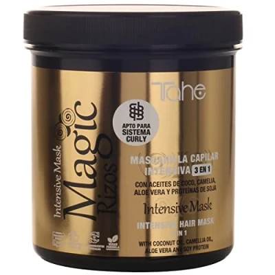 Imagen de Tahe Magic Rizos Mascarilla capilar intensiva 3 en 1 Intensive Mask, Acondicionador Leave in (700 ml (Paquete de 1))