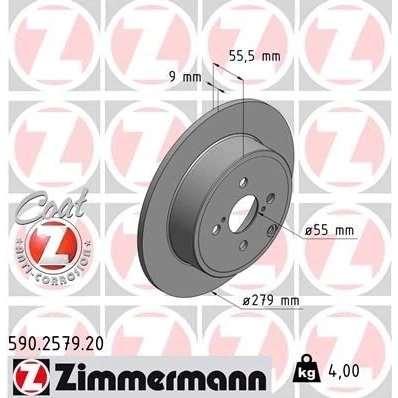 Imagen de Disco de freno ZIMMERMANN 590.2579.20