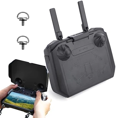 Imagen de MotuTech 2 en 1 protector y parasol de pantalla para DJI RC/RC Pro Control remoto Mavic 3 Mini Anti Rayado (Negro RC Pro)