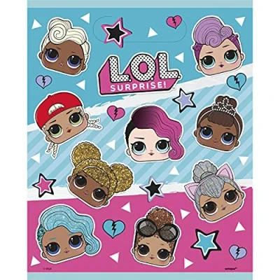 Imagen de Unique LOL Surprise Bolsos Fiesta Paquete de 8, dibujo animado, Multicolor, 8 count (pack of 1) (23803)