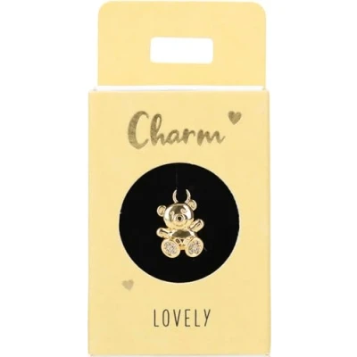 Imagen de Depesche Letras 11834 048 Charm Teddy, Colgante Chapado en Oro para Collares, Pulseras y Pendientes, Ideal como pequeño Regalo, Multicolor, Normal